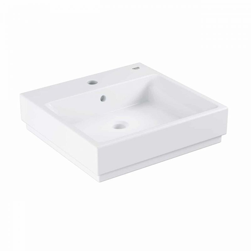 LAVOAR CUBE CERAMIC 50 CM , MONTAJ PE BLAT, SUPRAFATA PUREGUARD, 50X49 CM